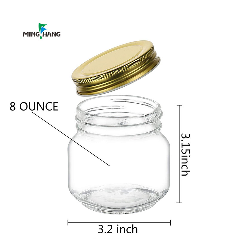 8 oz smell proof container home kitchen caviar jelly storage mason herb jar with metal lid and gasket