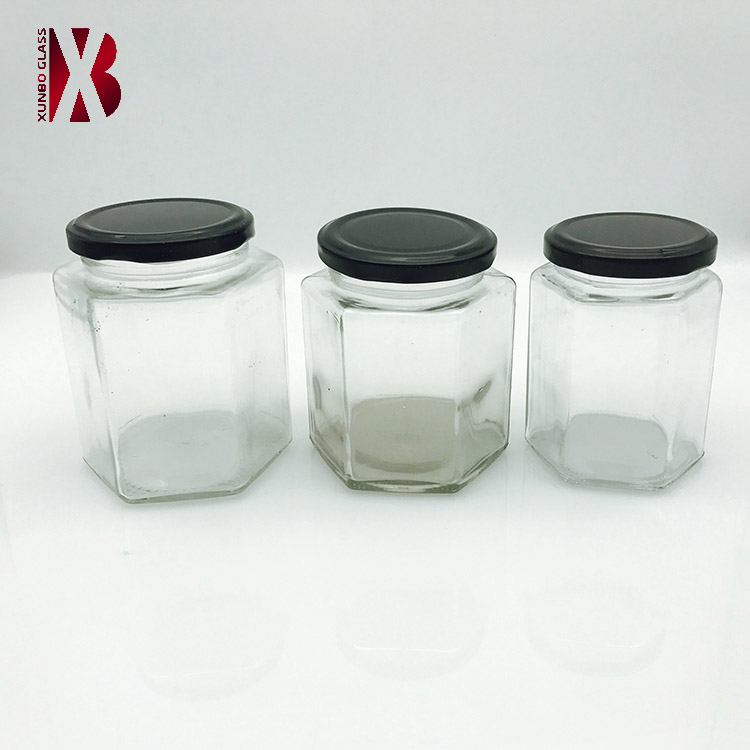 80 ml 180 ml 280 ml 380 ml 480 ml and 730 ml glass honey hexagonal jar
