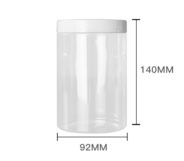 800ml 92mm diameter clear big jars with black white clear gold silver lids