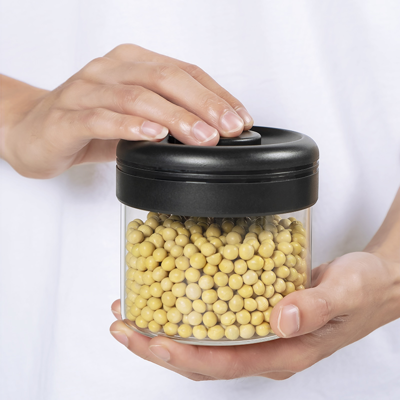 800ml High Quality Glass Canister set Eco Friendly Borosilicate Glass Storage Jars With Lid