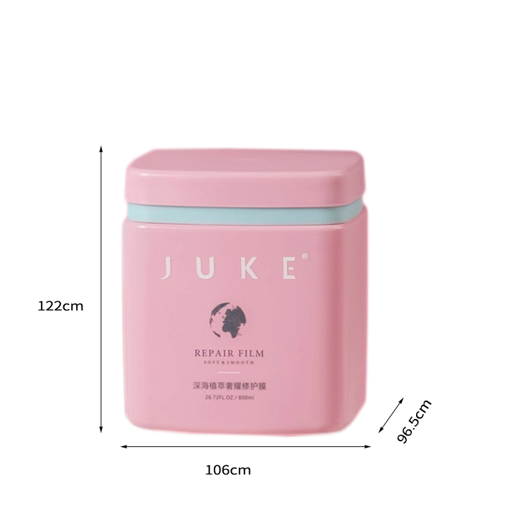 800ml New Large Plastic HDPE Jars With Lids Empty Pink Square Cosmetic Container for Lotion Cream Scrub