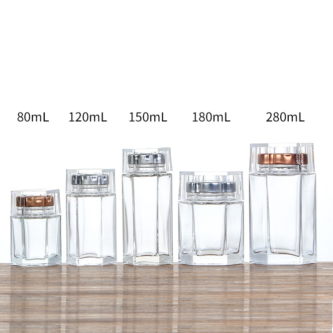 80ML Honey Jar Clear Empty Hexagonal Shape Bird' Nest Packing Glass Bottle with Screwlid