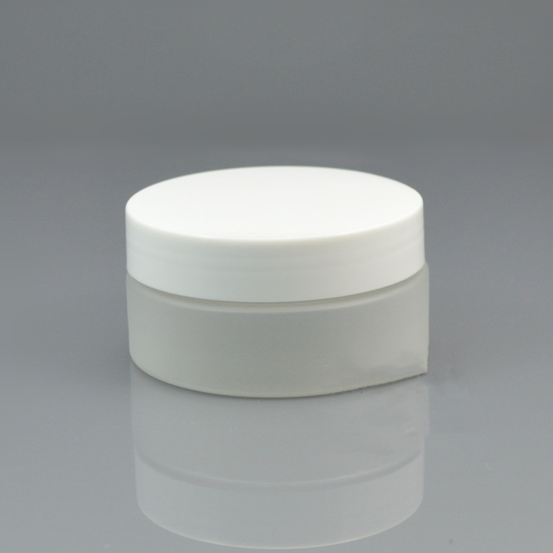 80g 100g 120g Flat round shaped clear frosted Cosmetic container empty cream jars matte plastic jar