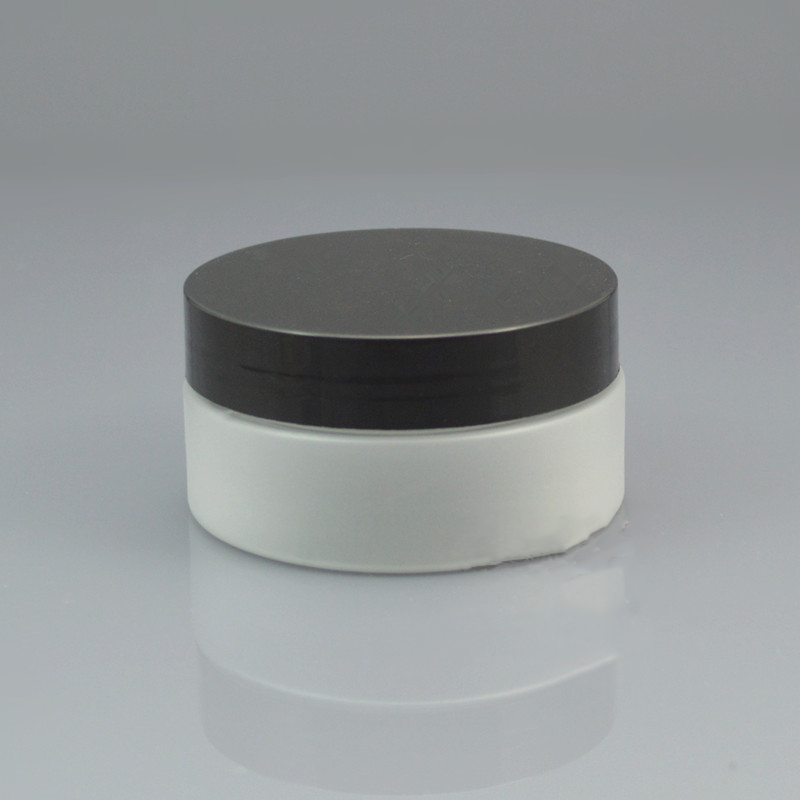 80g 100g 120g Flat round shaped clear frosted Cosmetic container empty cream jars matte plastic jar