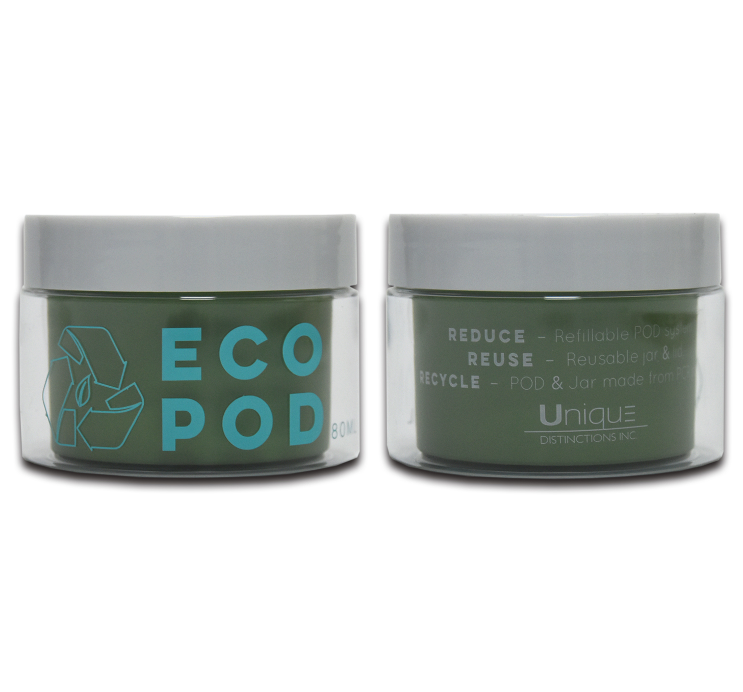 80g 100g Double Layer Plastic Green Makeup Cream Jar Empty Cosmetic Container for Cream Packaging