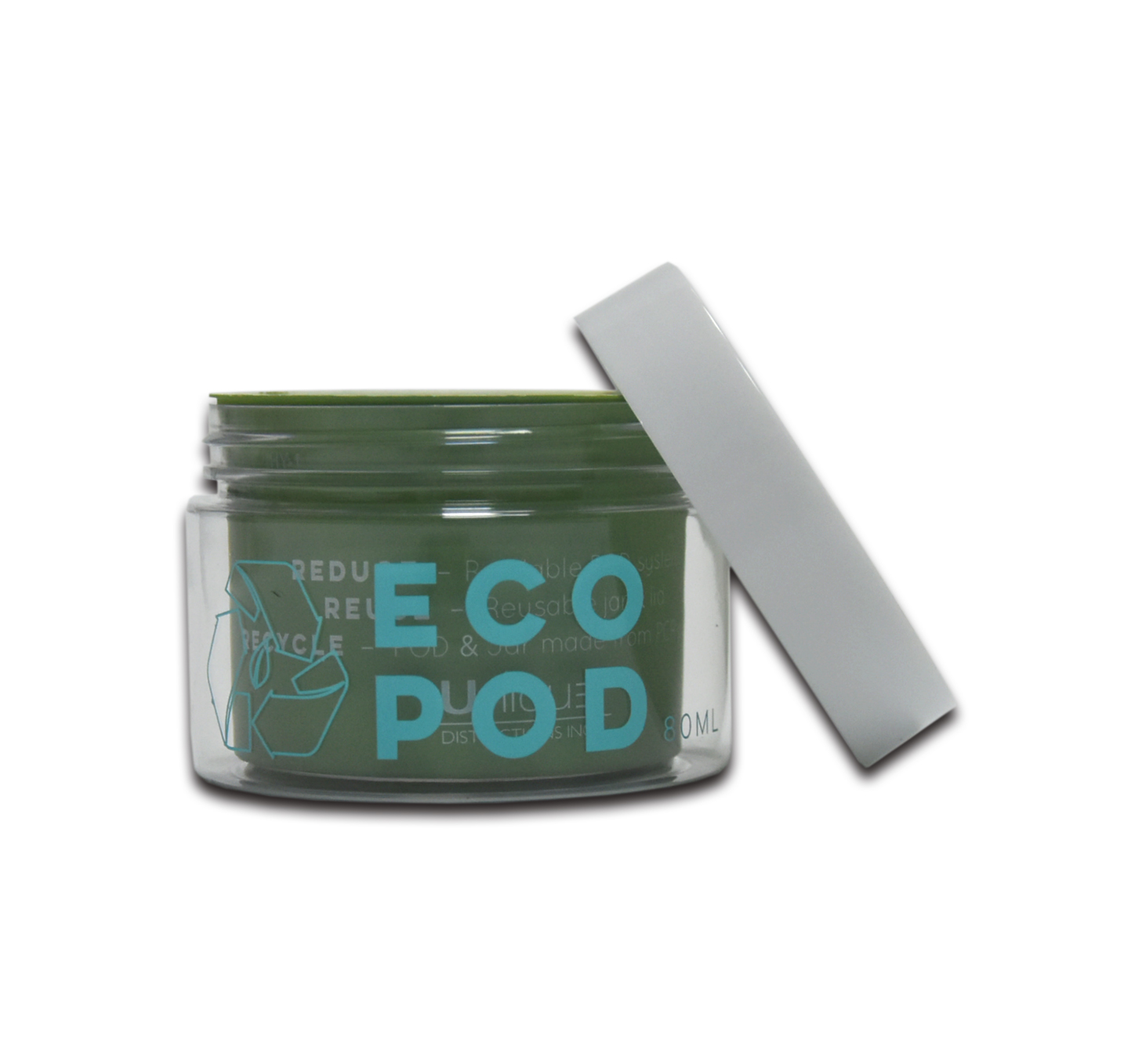 80g 100g Double Layer Plastic Green Makeup Cream Jar Empty Cosmetic Container for Cream Packaging