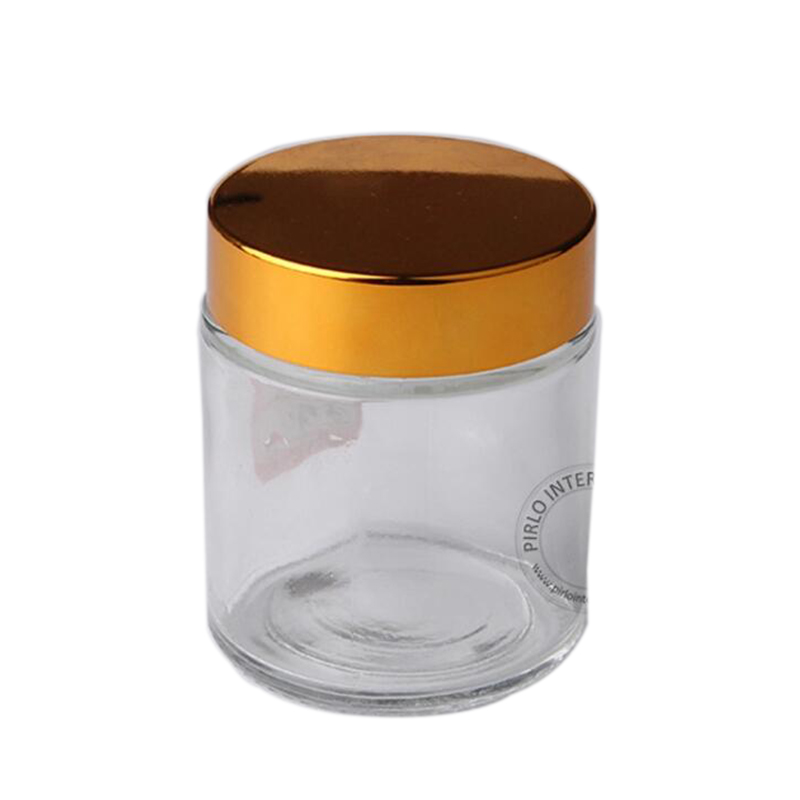 80g 120g jar bottle glass modern glass jar  Facial Cream jar with UV Gold Screw Cap