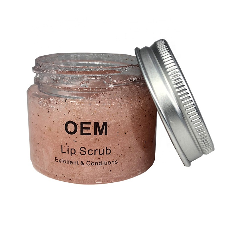80g OEM cosmetic lip cream glass scrub labels and jars