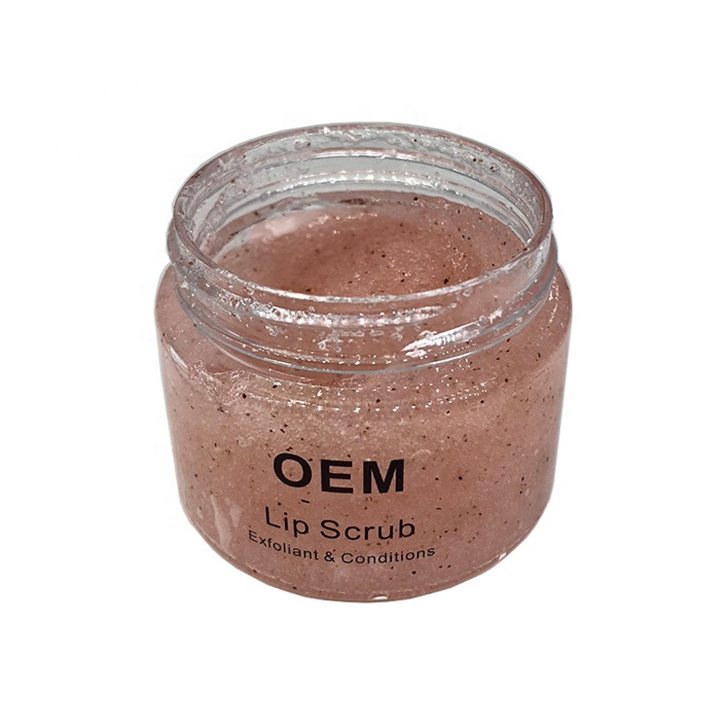 80g OEM cosmetic lip cream glass scrub labels and jars