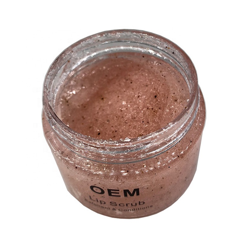80g OEM cosmetic lip cream glass scrub labels and jars