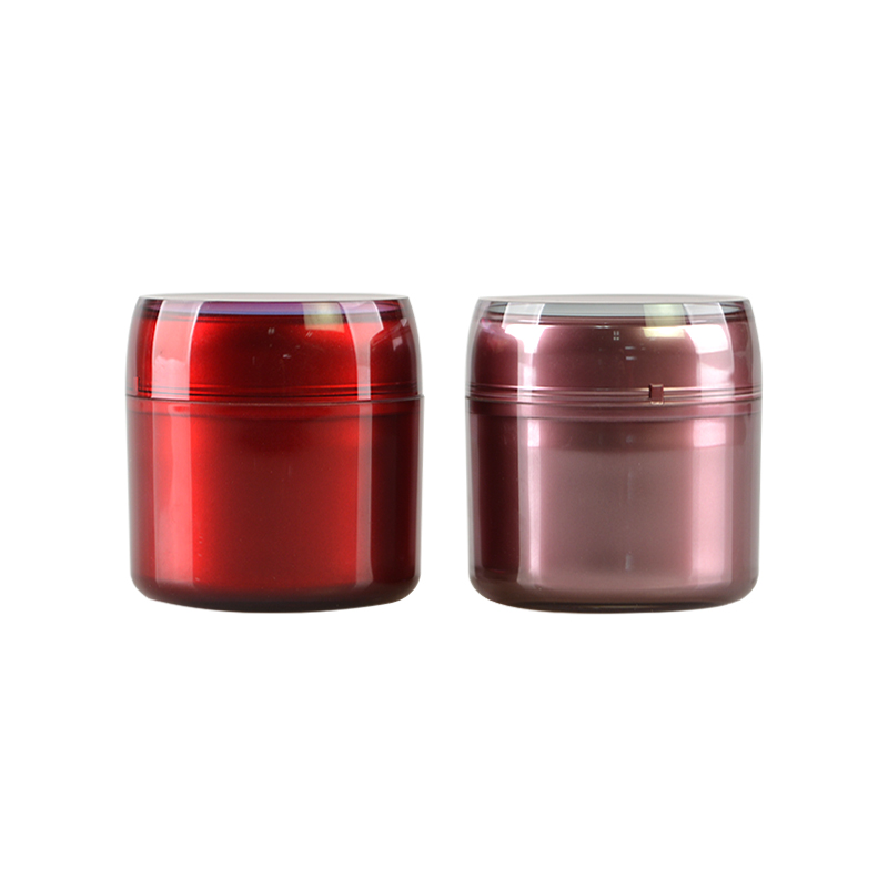 80g Red Pink MS Material Plastic Skincare Cream Jar Round Shape Cosmetic Jar with Plastic Cap