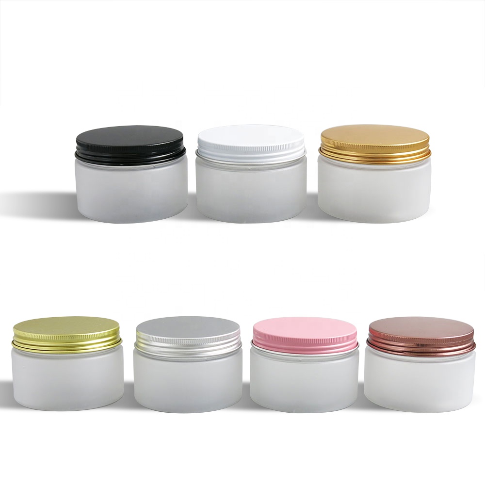 80g clear frost plastic cosmetic jar with metal screw lids