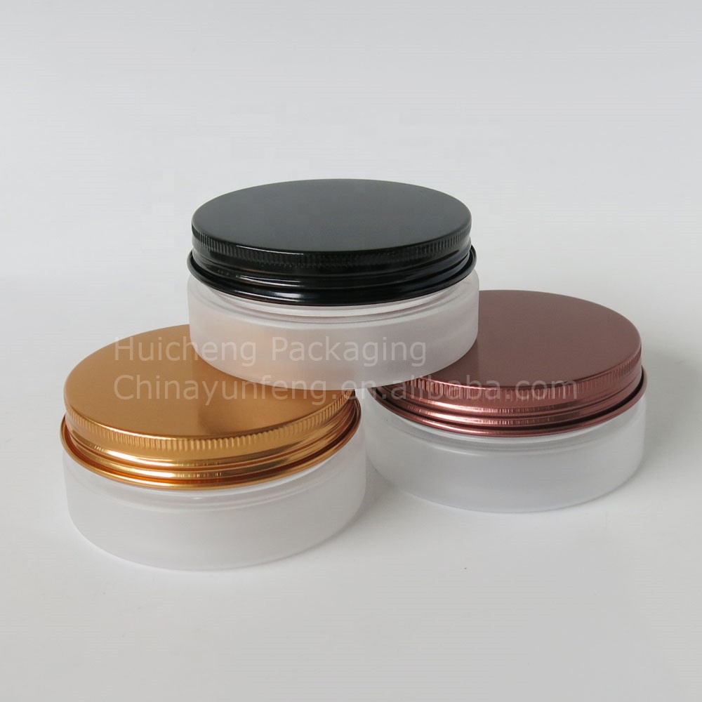 80g clear frost plastic cosmetic jar with metal screw lids