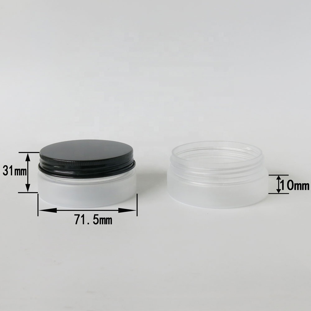 80g clear frost plastic cosmetic jar with metal screw lids