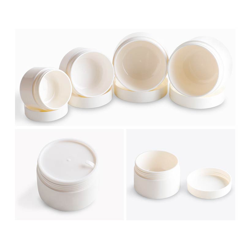 80g cosmetic frosted white double wall plastic jars with lids for cosmetic cream