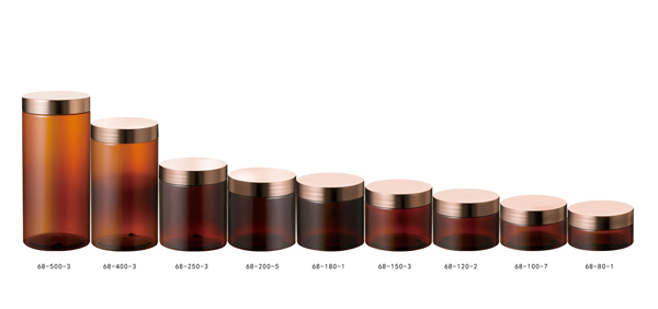 80ml 100ml 120ml 150ml 180ml 200ml 250ml 300ml 400ml 500ml neck 68mm amber PET jar