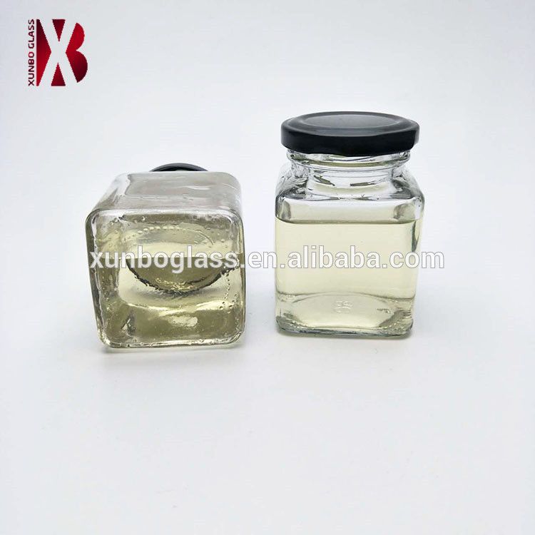 80ml 100ml 180ml square glass jar for honey/jam/sauce/chili