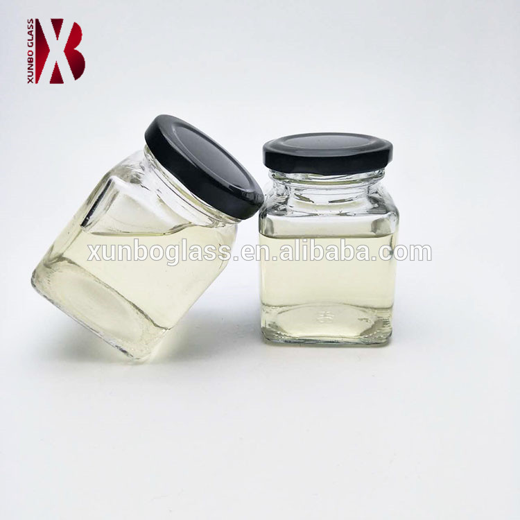 80ml 100ml 180ml square glass jar for honey/jam/sauce/chili