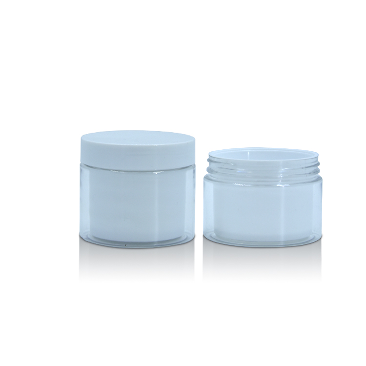 80ml 100ml clear double wall jar empty plastic jar for face cream plastic round cosmetic jar for Moisturizing cream