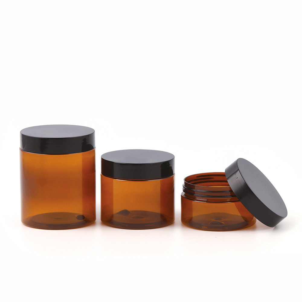 80ml 120ml 150ml 200ml 250ml Amber PET Bottle Straight Barrel Small Bottle Box Skin Care Products Round Plastic Empty Bottle