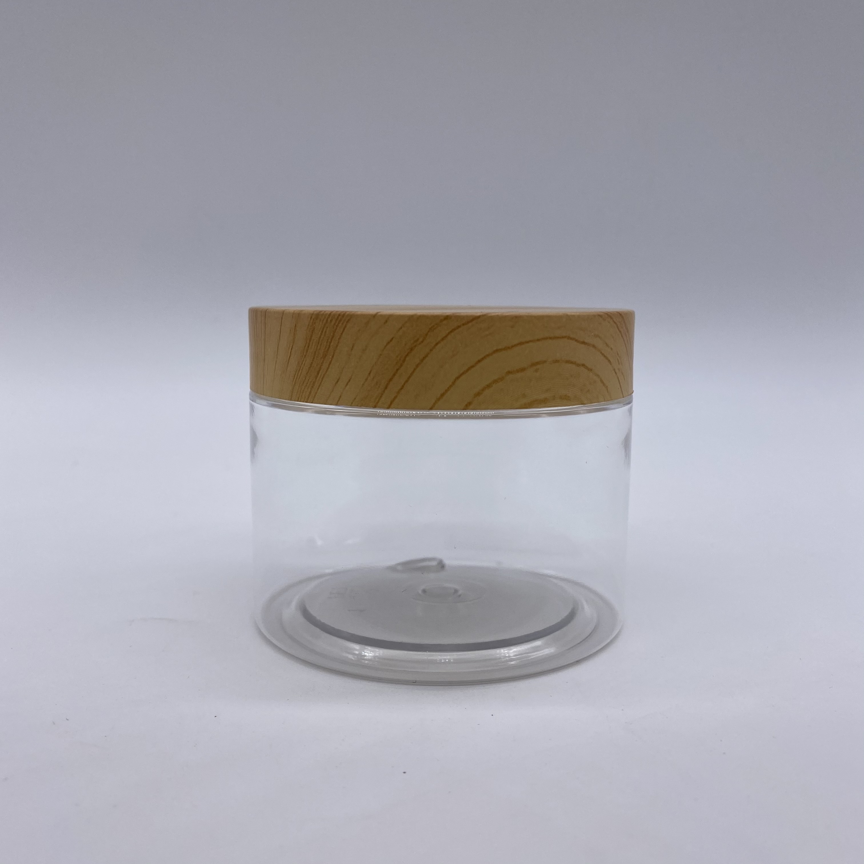 80ml 150ml 200ml round transparent wooden cover PET emulsion storage bottle