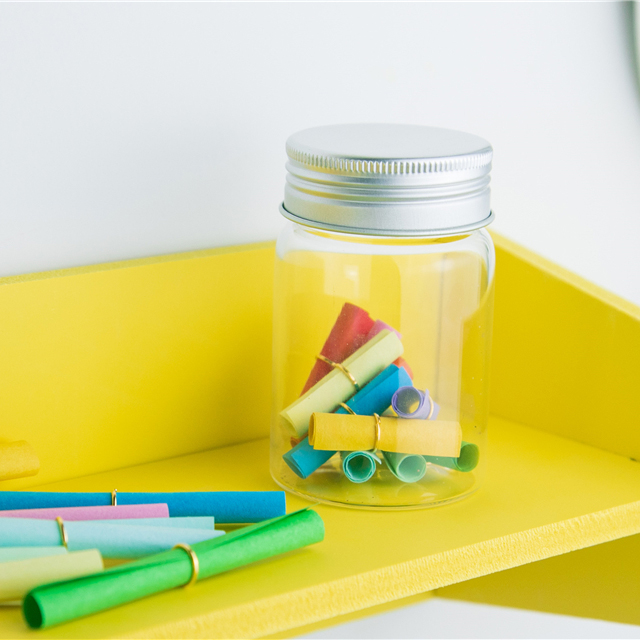 80ml Clear Glass Bottle with Silver Screw Lid, Storage Tank and Wishing Bottles,Various models available and good practicability