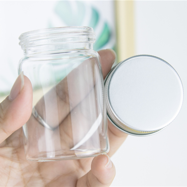 80ml Clear Glass Bottle with Silver Screw Lid, Storage Tank and Wishing Bottles,Various models available and good practicability