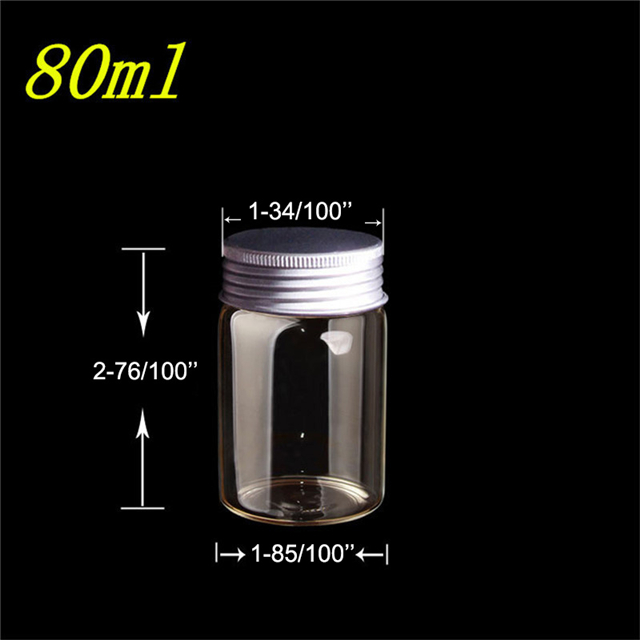 80ml Clear Glass Bottle with Silver Screw Lid, Storage Tank and Wishing Bottles,Various models available and good practicability