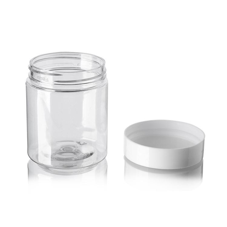 80ml Cosmetic Packaging Body Butter Container PET plastic jar with transparent white black plastic lid