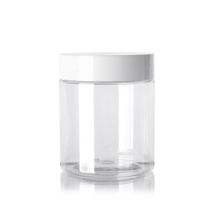 80ml Cosmetic Packaging Body Butter Container PET plastic jar with transparent white black plastic lid