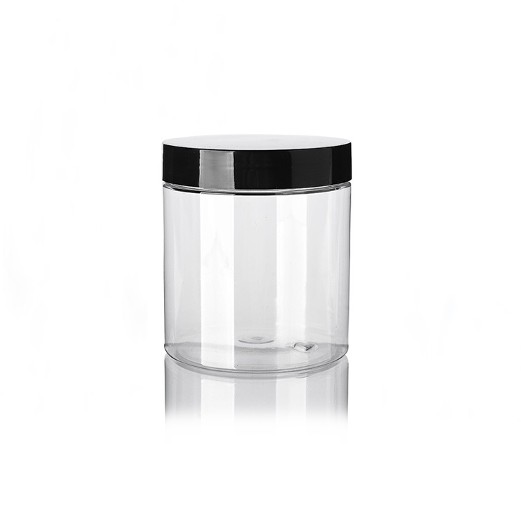 80ml Cosmetic Packaging Body Butter Container PET plastic jar with transparent white black plastic lid