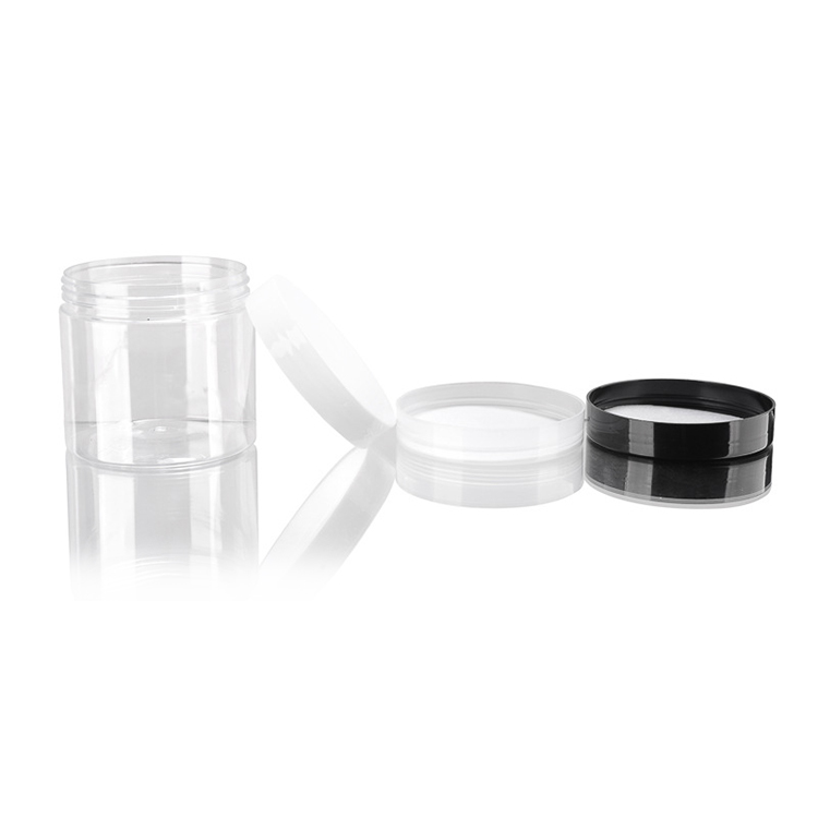 80ml Cosmetic Packaging Body Butter Container PET plastic jar with transparent white black plastic lid