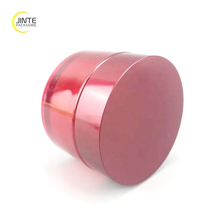 80ml Cosmetic Packaging PETG Transparent Red Plastic Jar with UV Cap for Storing Creams Lotions