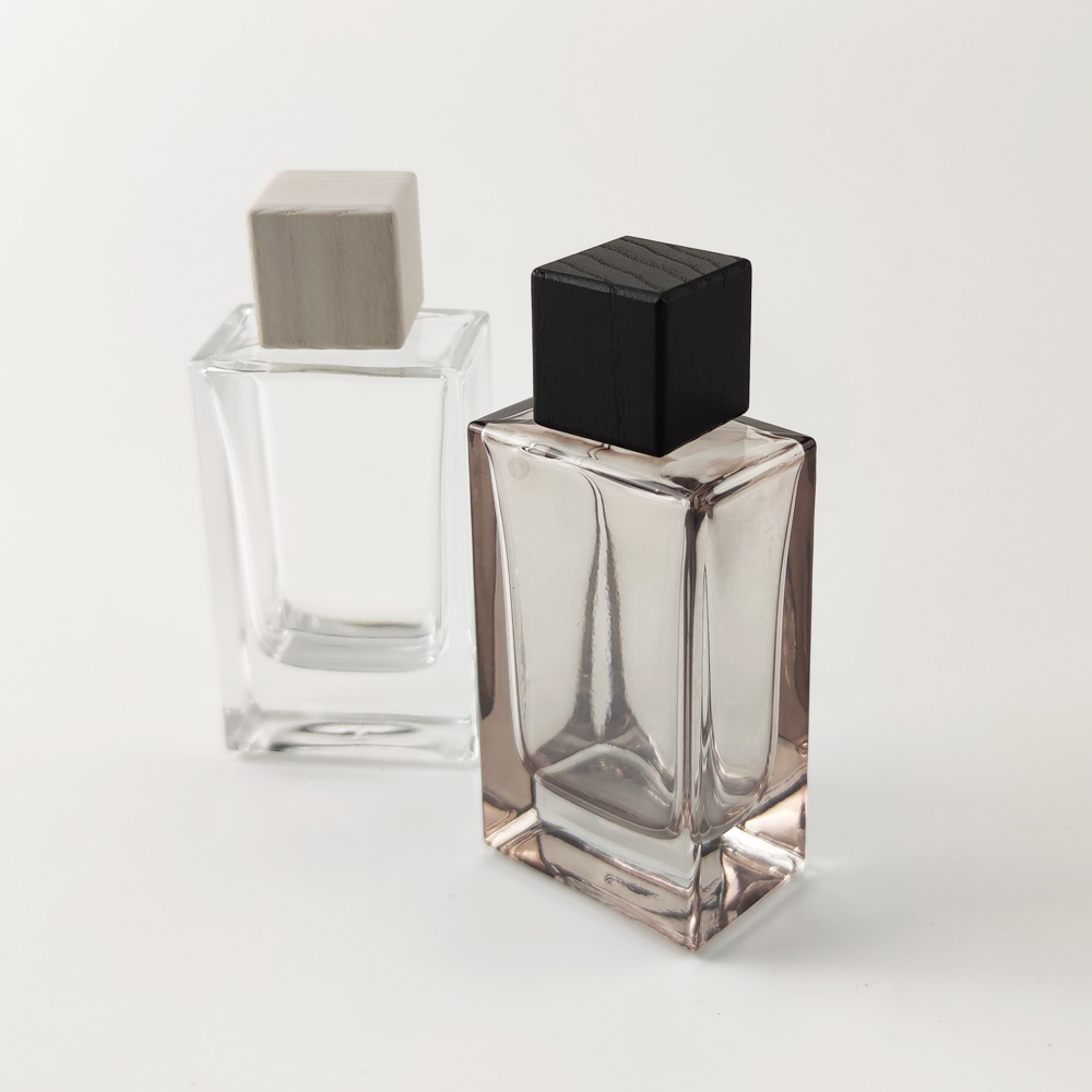 80ml crystal clear grey coated color glass crimp pump perfume bottle square wholesale