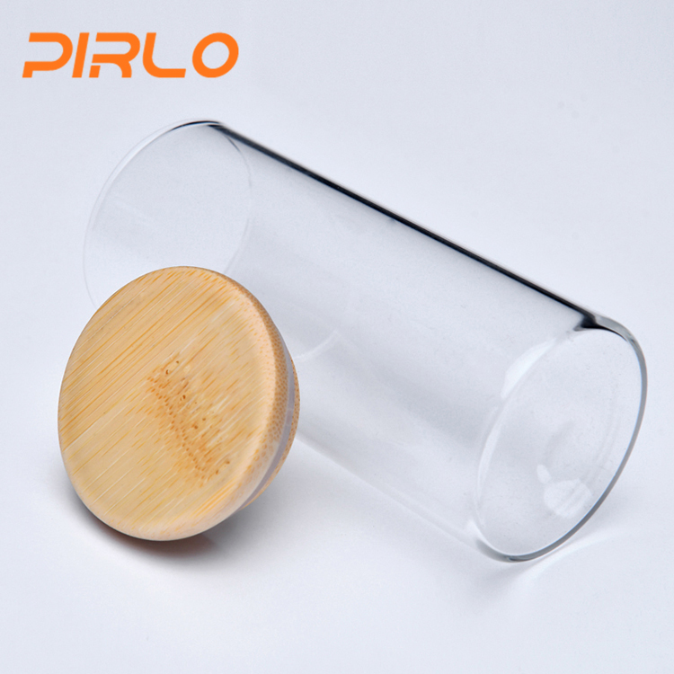 80ml glass food storage jar with bamboo lid