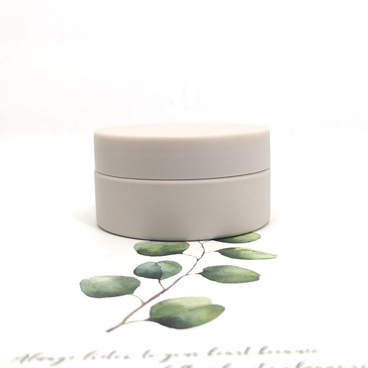 80ml nude color luxury fancy cosmetic balm plastic jar with box packaging