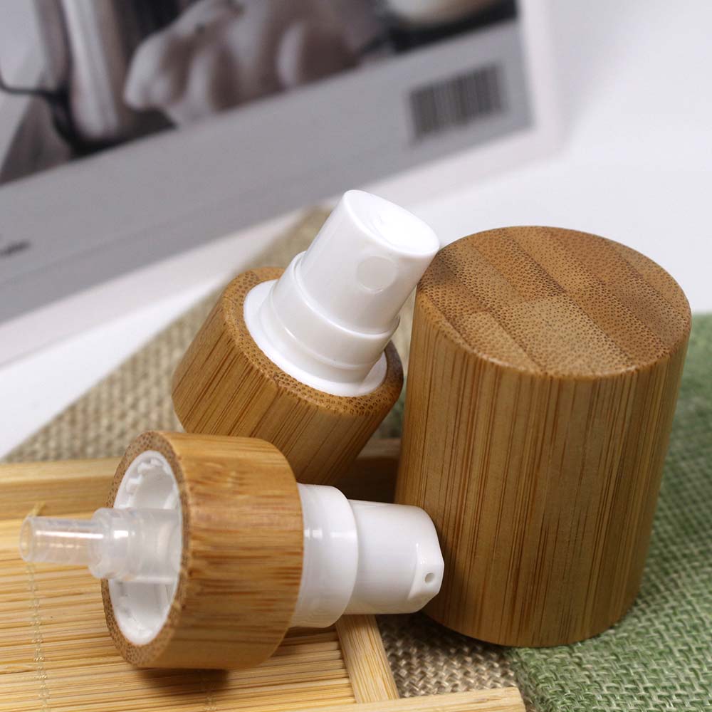 80ml real wooden caps transparency glass bottle with bamboo lotion pump and spray pump