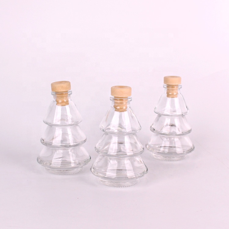 80ml small Christmas tree shape pharmaceutical glass bottles with stopper