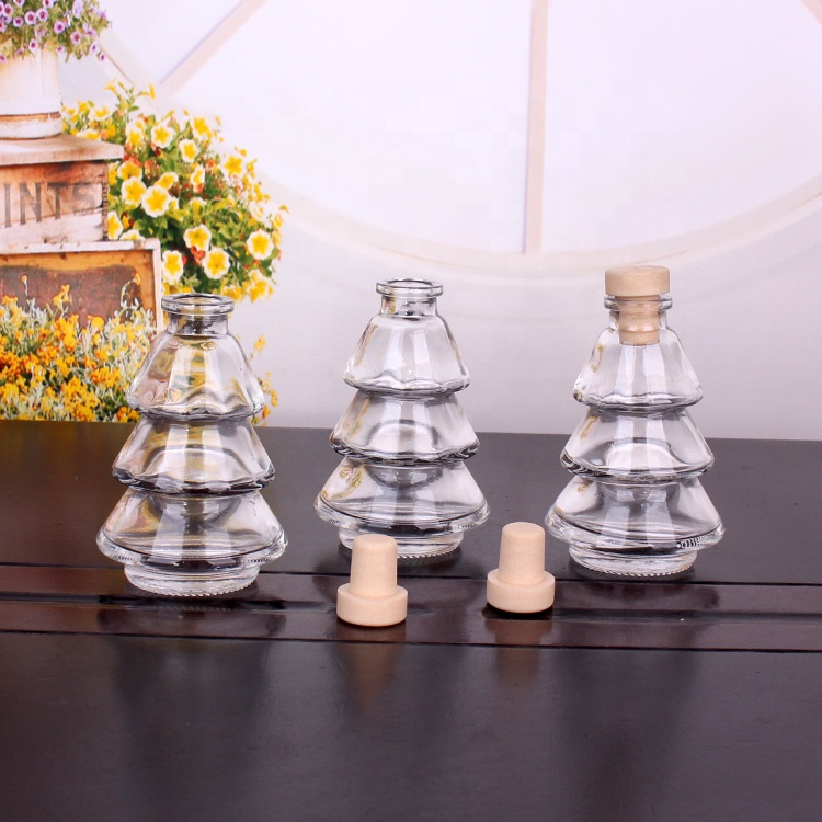 80ml small Christmas tree shape pharmaceutical glass bottles with stopper