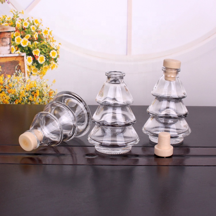 80ml small Christmas tree shape pharmaceutical glass bottles with stopper
