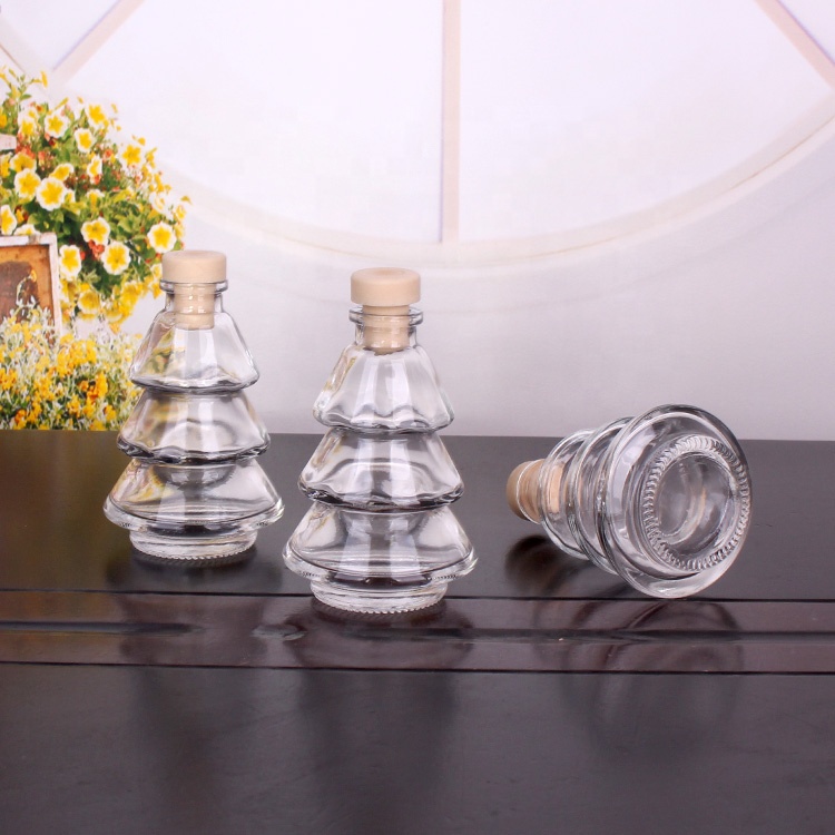80ml small Christmas tree shape pharmaceutical glass bottles with stopper