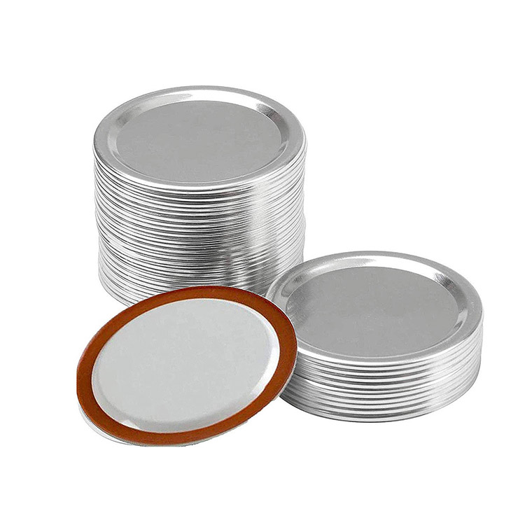 86mm Regular Mouth Canning Tinplate Mason Jar Lids Reusable Wide Mouth Leak-Proof Seal Mason Canning Cover with Seal Rings