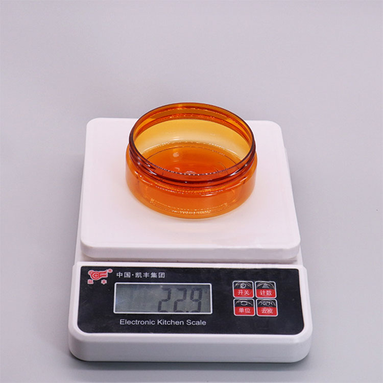 89mm 150ml Amber Tea Color Clear Wide Pet Cosmetic Jars With Plastic Black Lids For Hair Products