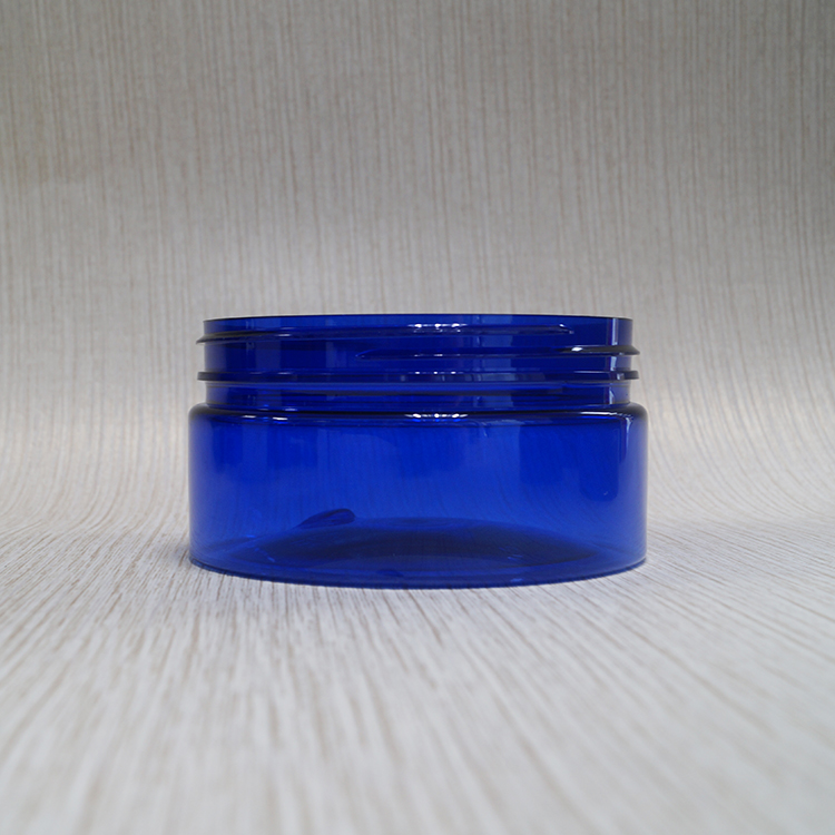 89mm mouth cream storage plastic pet blue 200g jars with black plastic cap