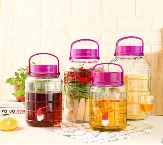 8L Glass Jar with Airtight Lid for Kitchen Storage and Home Brewing Glass Fermentor