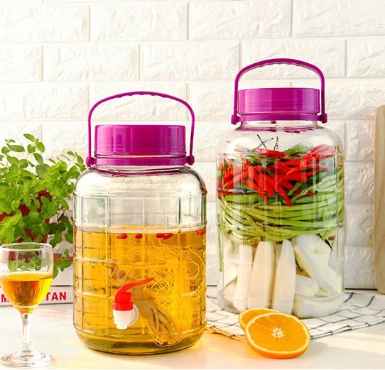 8L Glass Jar with Airtight Lid for Kitchen Storage and Home Brewing Glass Fermentor