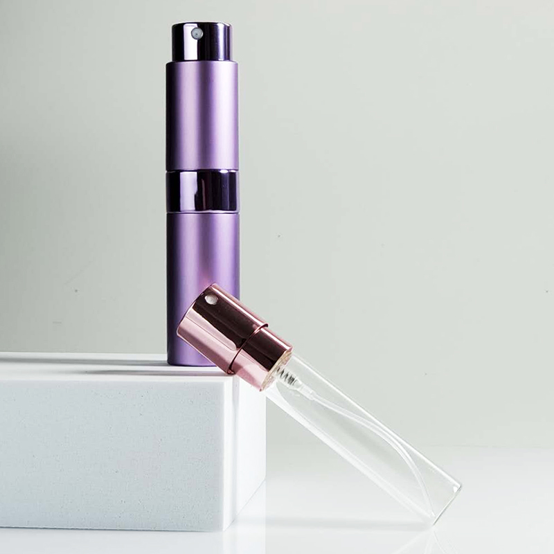 8ML 10ML 15ML Empty Metal Aluminum Twist Up Pocket Glass Inner Perfume Atomizer With Pump Sprayer