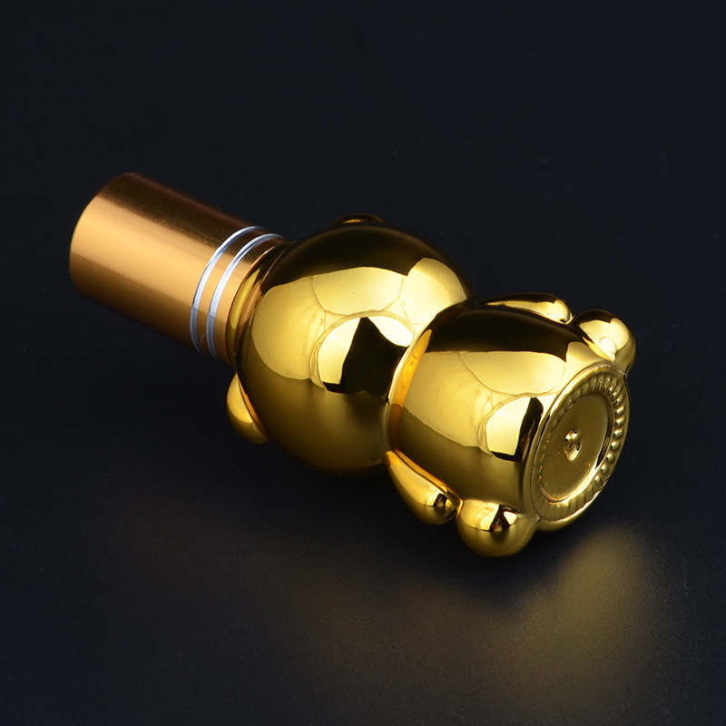 8ML Bear Perfume Bottles Portable Glass Roll-On Essential Oil Bottle Anodized Aluminum Cap UV Roll-On Small Bottle