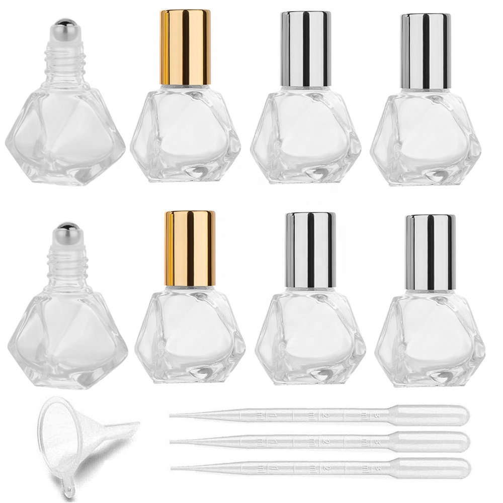 8ML glass essential oil bottle five-pointed star special-shaped ball-bearing transparent empty bottle