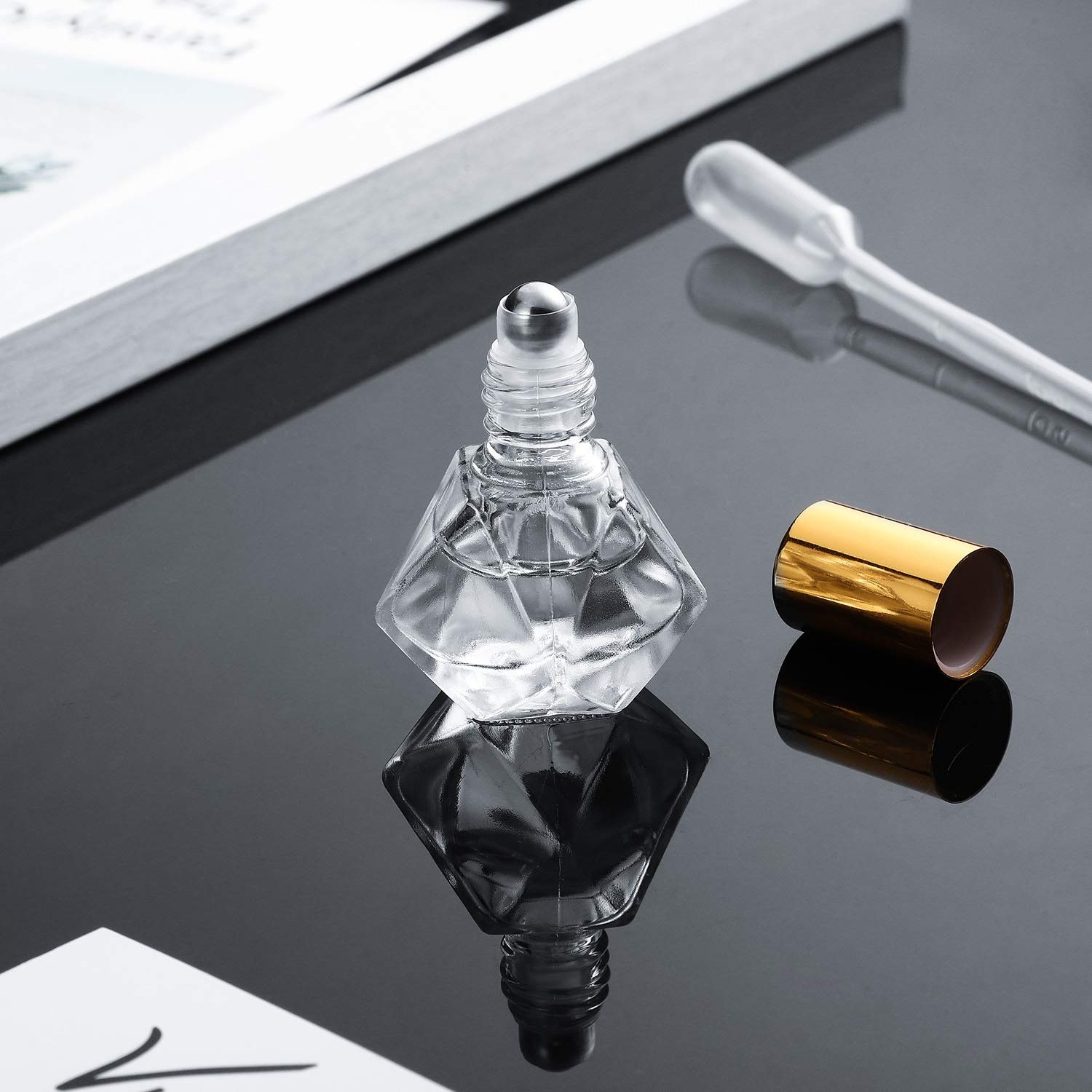 8ML glass essential oil bottle five-pointed star special-shaped ball-bearing transparent empty bottle